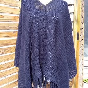 Hat Attack Black Poncho